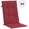 vidaXL stolehynder m. h&oslash;j ryg 6 stk. 120x50x3 cm stof vinr&oslash;d
