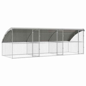 vidaXL Hundehus 3 pcs S&oslash;lv 6 x 2 x 2 m Galvaniseret st&aring;l
