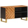 vidaXL tv-bord 80x31,5x46 cm massivt mangotr&aelig; brun og sort