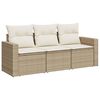 vidaXL sofas&aelig;t til haven 3 dele med hynder polyrattan beige