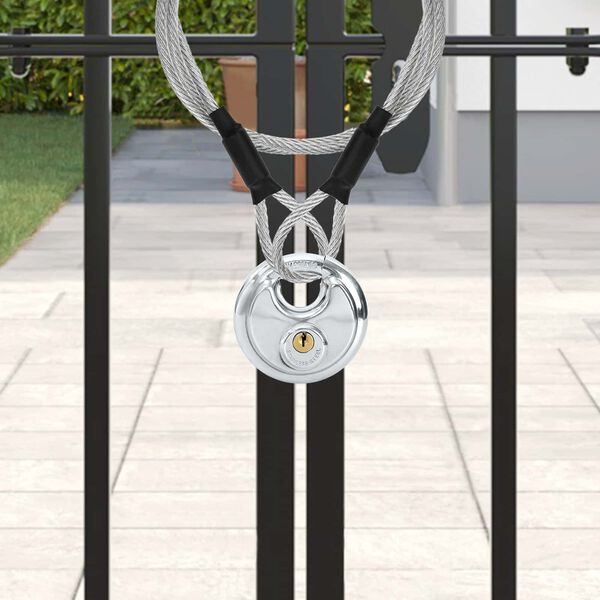 vidaXL Discus l&aring;se med n&oslash;gler 6 pcs S&oslash;lv 9 x 2.8 x 9 cm Rustfrit st&aring;l