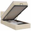 vidaXL Ottoman seng med madras Cremefarvet 100 x 200 cm Stof