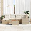 vidaXL Havesofa Sæt med pude med opbevaring 7 pcs Beige Poly rattan