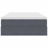vidaXL Seng med opbevaring og madras M&oslash;rkegr&aring; 120 x 190 cm Fl&oslash;jl