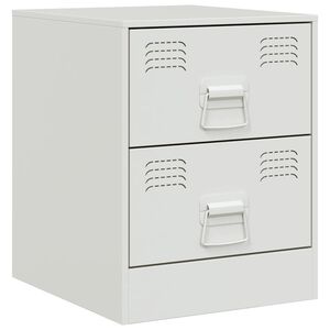 vidaXL sengebord 34,5x39x44 cm st&aring;l hvid