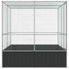 vidaXL voliere 211x207x212 cm stål sølvfarvet