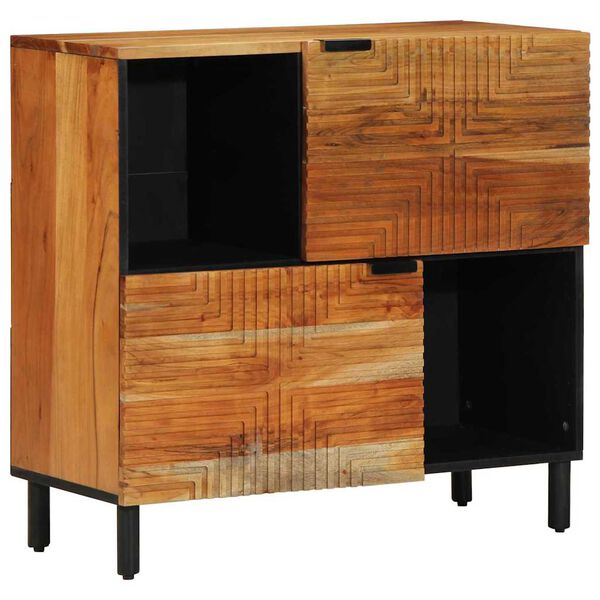 vidaXL Sideboard Naturfarvet 80 x 33,5 x 75 cm Massivt Akacietræ