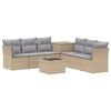 vidaXL Sofa S&aelig;t 8 stk. Beige og lys gr&aring; Poly Rattan og St&aring;l