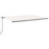 vidaXL markise m. LED + vindsensor 500x350 cm automatisk cremefarvet