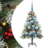 vidaXL Kunstigt juletr&aelig; Gr&oslash;n og hvid 120 cm PVC og metal og plast