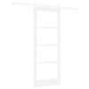 vidaXL Skyded&oslash;r ORKDAL Hvid 83 x 211 cm Massivt fyrretr&aelig; og glas