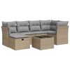 vidaXL sofas&aelig;t til haven 7 dele med hynder polyrattan beige