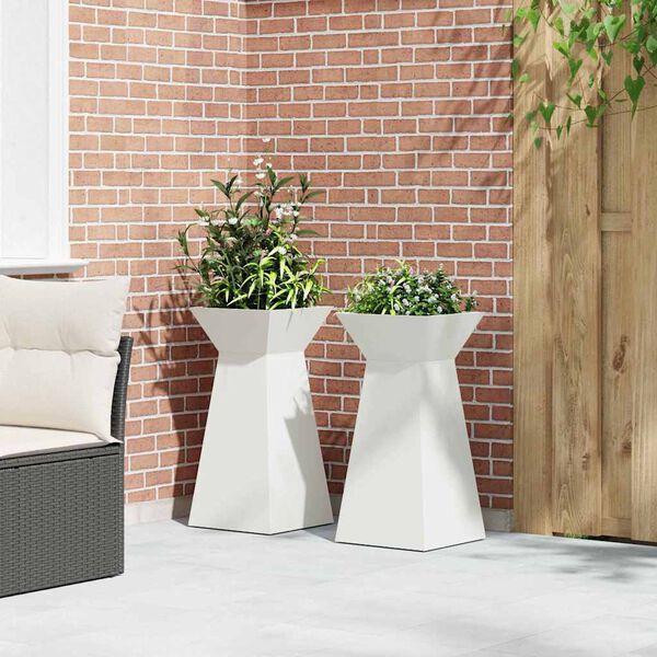vidaXL S&oslash;jle Plantekasse 2 pcs Hvid 35 x 35 x 73 cm