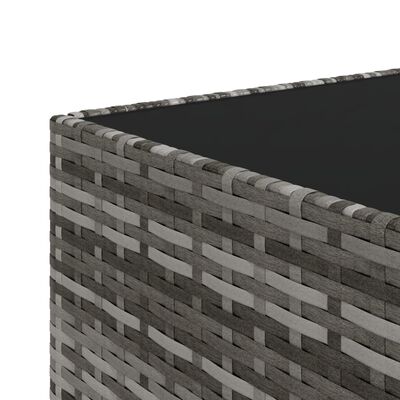 vidaXL havebord 50x50x30 cm firkantet polyrattan grå