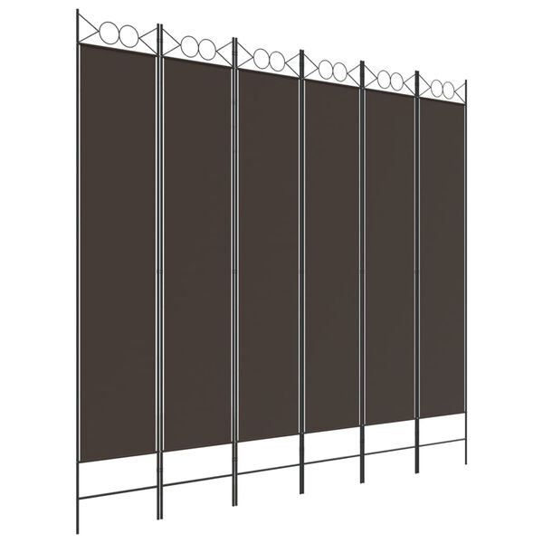 vidaXL 6-panels rumdeler 240x220 cm stof brun