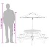 vidaXL picnicbord til 6 b&oslash;rn m. parasol sekskantet massivt grantr&aelig;