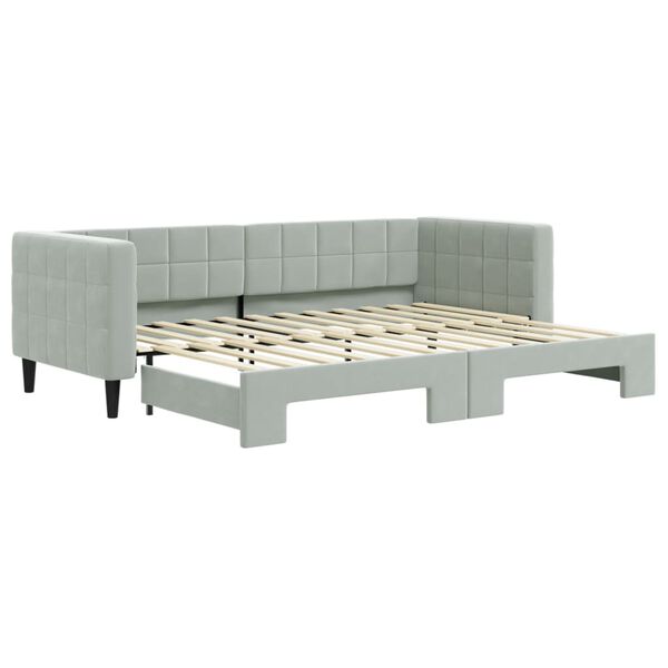 vidaXL daybed med udtræk 80x200 cm velour lysegrå