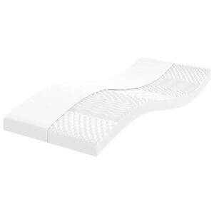 vidaXL skummadras 100x220 cm 7 zoner h&aring;rdhed 20 ILD hvid