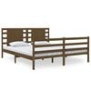 vidaXL sengeramme 135x190 cm Double massivt fyrretr&aelig; gyldenbrun