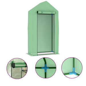vidaXL drivhus med st&aring;lramme 0,5 m&sup2; 1x0,5x1,9 m