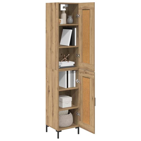 vidaXL Highboard Artisan Egetr&aelig; 34,5 x 34 x 180 cm Konstrueret tr&aelig;