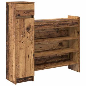 vidaXL Sko skab 100,5 x 28 x 100 cm Konstrueret tr&aelig; Gammelt tr&aelig;