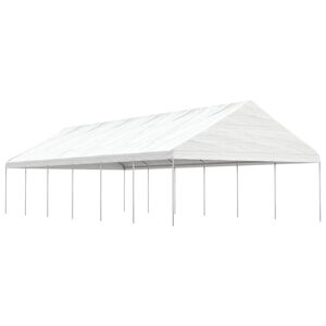 vidaXL pavillon med tag 13,38x5,88x3,75 m polyethylen hvid