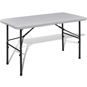 vidaXL sammenfoldeligt havebord 122 cm HDPE hvid