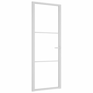 vidaxL d&oslash;r 76x201,5 cm sikkerhedsglas og aluminium hvid