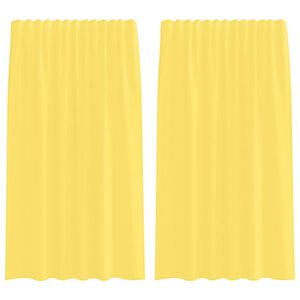 vidaXL voile-gardiner med stanglommer 2 stk gul