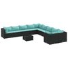 vidaXL sofas&aelig;t til haven 11 dele med hynder polyrattan sort