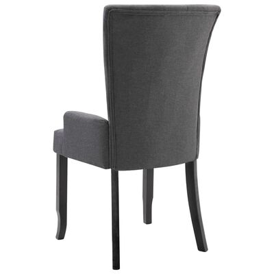 vidaXL spisebordsstole med armlæn 4 stk. stof mørkegrå