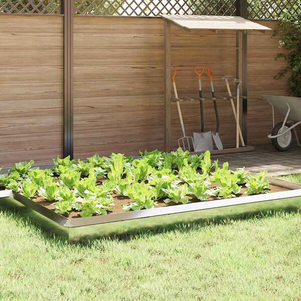 vidaXL Sneglehegn 16 pcs S&oslash;lv 50 x 3,5 x 25 cm Rustfrit st&aring;l