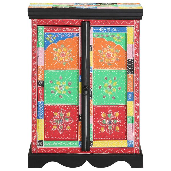 vidaXL Konsolbord med dør Flerfarvet 50 x 30 x 75 cm Massivt mangotræ