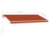 vidaXL fritst&aring;ende markise 400x300 cm automatisk betjening orange/brun