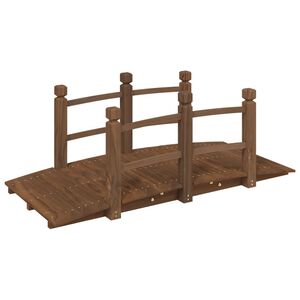 vidaXL havebro med gel&aelig;nder 150x67x56 cm massivt grantr&aelig;