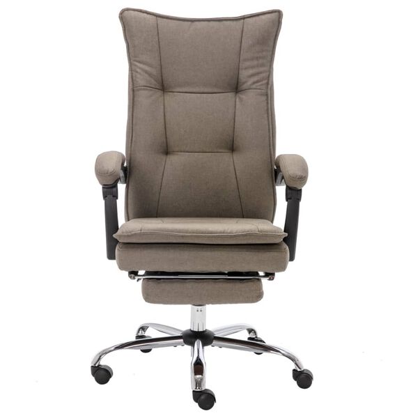 vidaXL kontorstol med massagefunktion stof gr&aring;brun