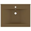 vidaXL luksuriøs håndvask med vandhanehul 60x46 cm keramisk mat creme