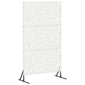 vidaXL Privatlivssk&aelig;rm 100 x 50 x 180 cm St&aring;l Hvid