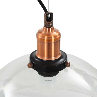 vidaXL hængelampe 2 stk. gennemsigtig rund 30 cm E27