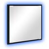 vidaXL LED badev&aelig;relsesspejl Sort eg 40 x 37 x 8.5 cm Konstrueret tr&aelig;