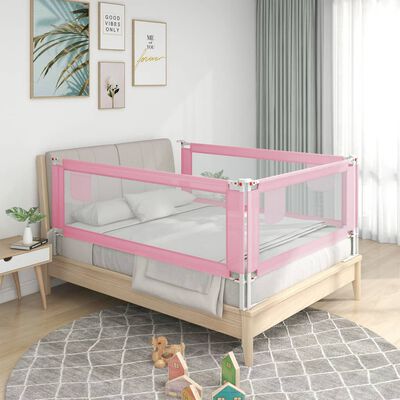 vidaXL sengehest til børneseng 180x25 cm stof lyserød