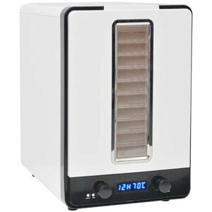 vidaXL f&oslash;devaredehydrator med 10 bakker 550 W hvid