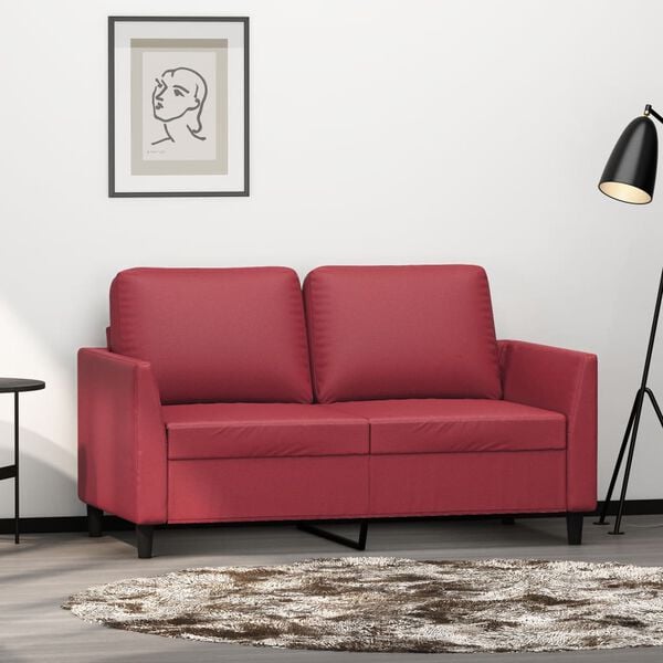 vidaXL 2-personers sofa 120 cm kunstl&aelig;der vinr&oslash;d