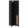vidaXL Highboard Sort eg 34,5 x 34 x 180 cm Konstrueret tr&aelig;