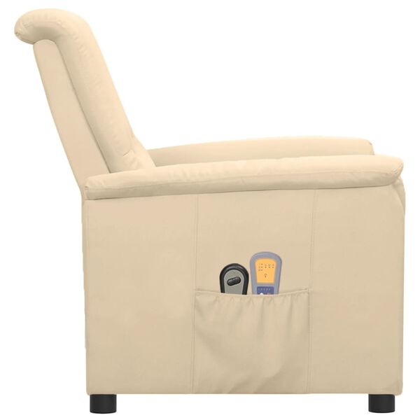 vidaXL eldrevet massagestol stof cremefarvet