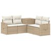 vidaXL Sofa S&aelig;t 5 stk. Beige og cremehvid Poly Rattan og St&aring;l
