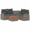 vidaXL Sofa S&aelig;t 6 stk. Gr&aring; og M&oslash;rkegr&aring; Poly Rattan og St&aring;l