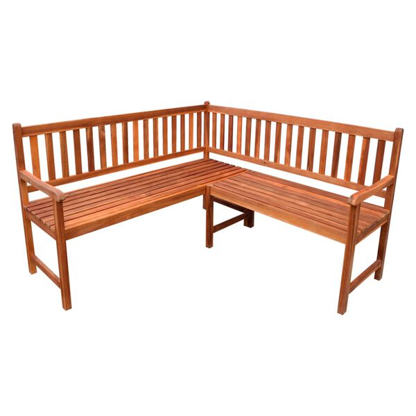 vidaXL hj&oslash;rneb&aelig;nk til haven med hynder 150 cm massivt akacietr&aelig;