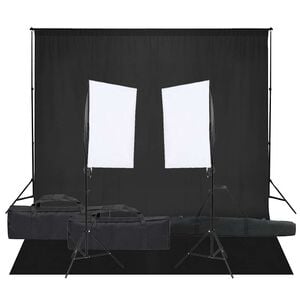 vidaXL fotostudies&aelig;t med lampes&aelig;t og baggrund